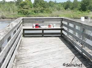 bench at end of pier